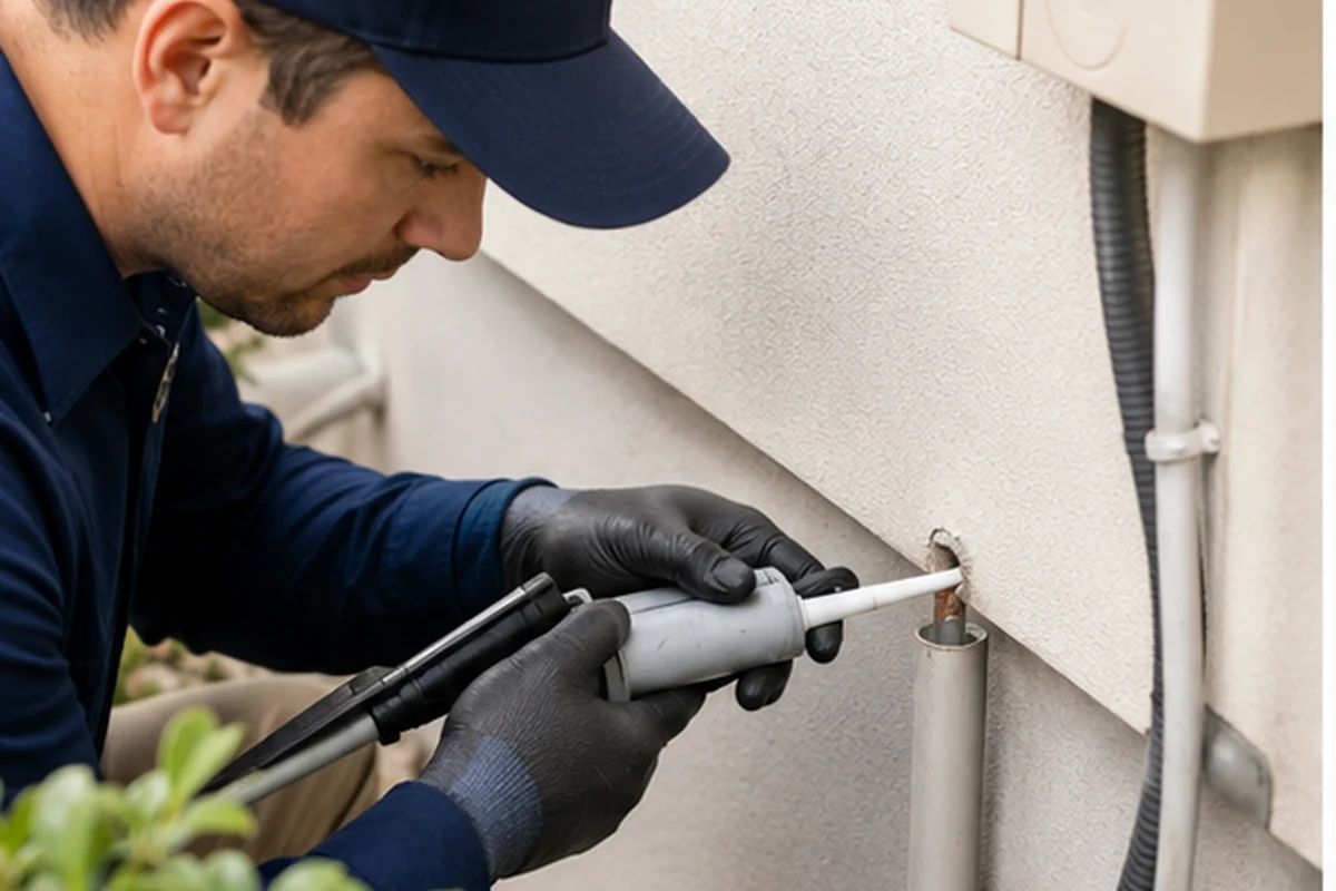 Pest exclusion inspection at a Jacksonville building envelope entry point